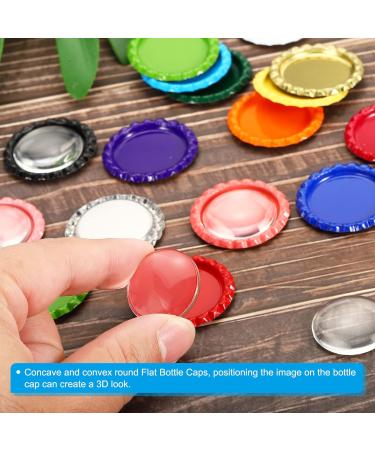 PATIKIL 1 Inch Flat Decorative Bottle Caps 50 Pack Craft Bottle Pendant Trays Double Sides Printed for DIY Pendants Craft Scrapbooks Blue - Buy Online on GoSupps.com
