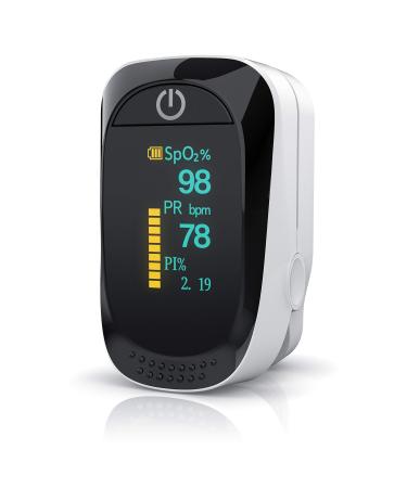 Medicinalis - Pulsoximeter finger - Spo2 pulse knife - finger pulse oximeter - measurement of pulse and oxygen saturation on the finger - OLED display - battery display - alarm - one touch operation single