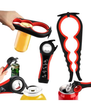 Bottle openers for seniors 2 pieces of multifunction opener can opener with closure 5-in-1 cover opener screw glasses and 4-in-1 glass opener screw cover opener for children older areas arthritis
