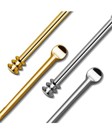 MR.GREEN Ear Wax Removal Ear Cleaner Double End Earwax Remover 360 Cleaning Three Ring Ear Pick Stainless Steel Ear Care Tools (Two Piece Pack)