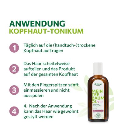 alkmene My Tea Tree Oil Scalp Tonic 6-Pack | Itching Relief | 100% Natural Vegan & Climate Neutral Treatment for Dry & Itchy Scalp - Buy Online on GoSupps.com