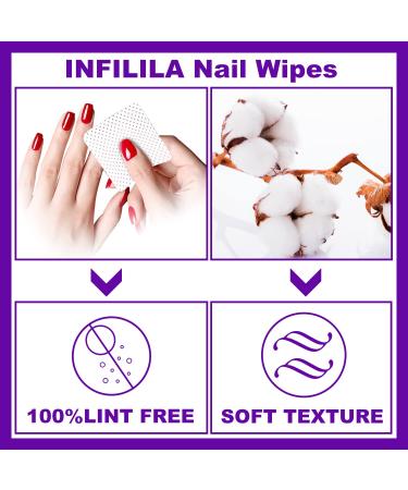Infilila Lint Free Nail Wipes - 1000PCS Super Absorbent Nail Polish Remover Pads - Buy Online on GoSupps.com