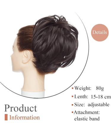 Large Updo Messy Bun Hair Extension Wavy With Elastic Rubber Band 80G Synthetic Thick Chignon Donut Ponytail Hairpiece For Women Dark Brown 6-7 Inch (Pack of 1) Dark Brown - Buy Online on GoSupps.com