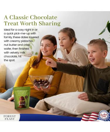  Broadway candy Forest Feast Dubai Pack of 6 Crispy Milk Chocolate Pistachio Dates 120g - Buy Online on GoSupps.com