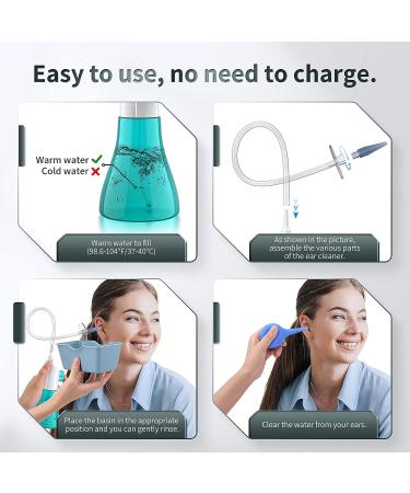 Ear Wax Removal Kit - Manual Ear Irrigation Flushing System for Safe & Effective Cleaning - Includes Basin, Towel & 31 Tips | For Adults & Kids - Buy Online on GoSupps.com