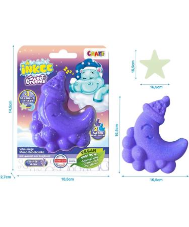 INKEE Foamy Moon Sweet Dream Bubble Bath Ball 60 Grams for Kids with Surprise Lavender & Chamomile Oil (Purple & Blue) - Buy Online on GoSupps.com