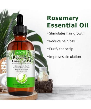 Organic Rosemary Oil for Hair Growth and Skin Care - 120ml Pure Essential Oil for Hair Loss Treatment - Buy Online on GoSupps.com