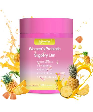 Misyvoing Her Juicy Feminine Probiotics Gummies for pH Balance - Slippery Elm Lactobacillus Blend - Gut & Immune Support - Pineapple Gummies 60 Count (Pineapple)
