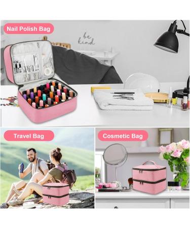 Movstriker Nail Polish Organiser Bag Double Layer Nail Varnish Storage Holds 30 Bottles and A Nail Lamp Traveling Nail Polish Storage Case Portable Nail Lipstick Beauty Tools Box(Pink) - Buy Online on GoSupps.com
