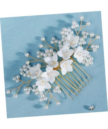 Ipetboom Bridal Comb Pearl Flower Hair Comb Wedding Headpiece for Bride Hair Gems for Women Bride Headpiece Pearl Hair Side Comb Hair Accessory for Women Hair up Miss Beautiful - Buy Online on GoSupps.com