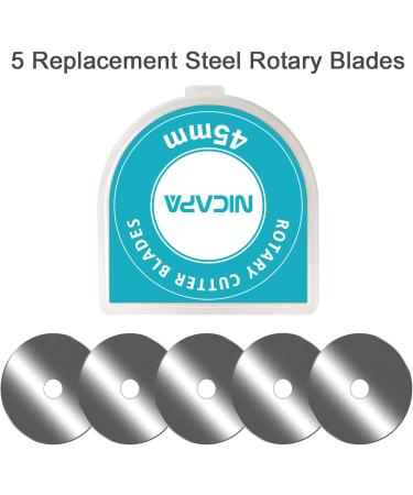 NICAPA 45mm Rotary Cutter for Fabric with Safety Lock and 5 Extra Blades - Crafting, Sewing, Quilting - Ergonomic Design - White - Buy Online on GoSupps.com