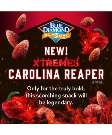 Blue Diamond Almonds XTREMES Carolina Reaper Spicy Snack Nuts 1.5oz - Pack of 12 - Buy Online on GoSupps.com