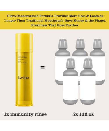 Twice Alcohol-Free Mouthwash - Strong Mint Immunity Rinse - Teeth Whitening & Gum Health - Fresh Breath - 3.4 Fl Oz (Pack of 1) - Buy Online on GoSupps.com