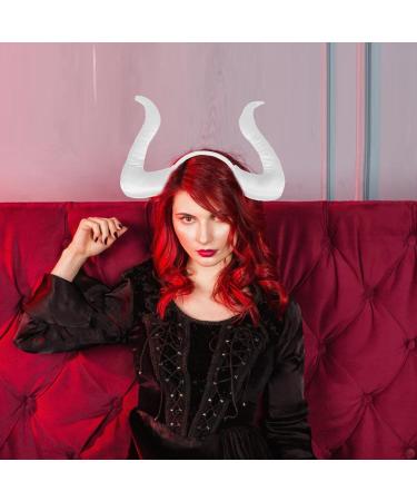 Ciieeo Devil Horns Headband Black: Cosplay Horn Hair Hoop Demon Headpiece Devil headband for Halloween Party Hair Accessory White - Buy Online on GoSupps.com
