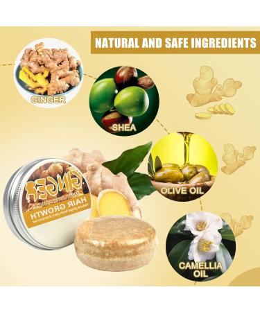 Solid Ginger Shampoo 2pcs Ginger Shampoo Hair Growth Solid Ginger Shampoo Soap Ginger Shampoo Repair Damaged Hair And Promote Hair Growth - Buy Online on GoSupps.com