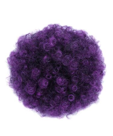 Synthetic Puff Afro Curly Hair Extension Black Purple For Women Short Hair Bun Drawstring Ponytail Purple 3 pcs
