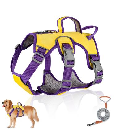 Dog harness for small medium-sized large dogs and puppies multi-purpose dog harness with a leash set outbreak-proof anti train dog dishes for dogs (L yellow) l - Buy Online on GoSupps.com