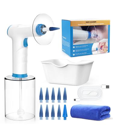 Ear Wax Removal Kit Temodu Rechargeable Electric Earwax Remove Removal Ear Irrigation System and Effective Clean Ear Features Disposable Tips & Ear Catch Basin (9+1 Disposable Tips)