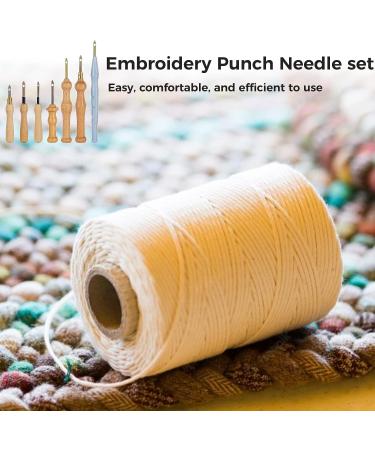 7pcs Embroidery Punch Needle Set with Wooden Handle - Rug Hooking Tool for DIY Craft Embellishment - Buy Online on GoSupps.com