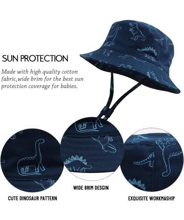 XIAOHAWANG Baby Boy Sun Hat - Dinosaur Bucket Hat for Infant Toddler | Navy, 0-3 Months - Buy Online on GoSupps.com