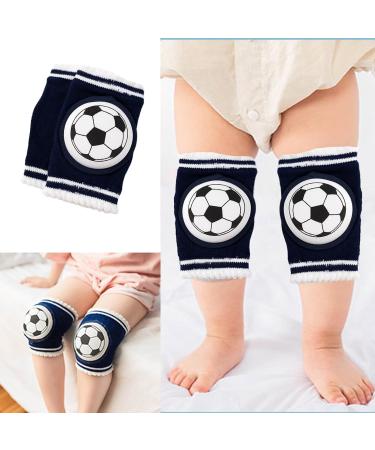 Football Pattern Navy Blue Knee Pads for Kids - Protective Crawling Knee Pads for Safety - Buy Online on GoSupps.com