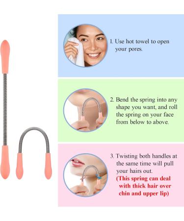 Spring Hair Remover - 4 Pack Stainless Steel Epilator for Women - Facial Hair Removal Tool for Face, Chin, Upper Lip, and Mustache - Buy Online on GoSupps.com