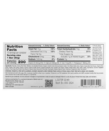 California Gold Nutrition Coconut Almond Chewy Granola Bars - 12 Pack (1.4 oz Each) - Healthy Snack | International Shipping Available - Buy Online on GoSupps.com