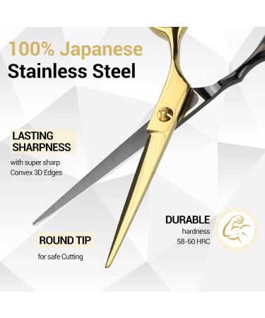 DUSCS Hair Cutting Scissors Set Professional Barber Hair Scissors Thinning Shears Hair Cutting Kit with Comb Cape Clips for Haircut Stylist Salon Home Men Women - Buy Online on GoSupps.com