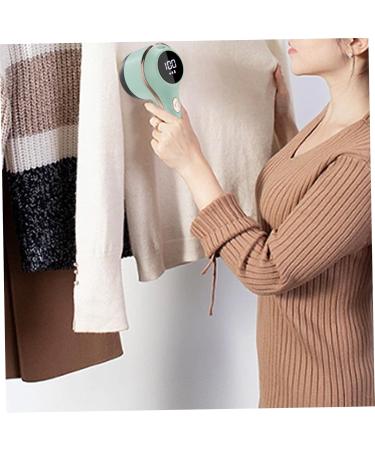 Fabric Shaver 3-Speeds | Rechargeable Lint Remover with 6 Blades & Battery Display - Green Sweater Defuzzer for Clothes & Furniture - Buy Online on GoSupps.com