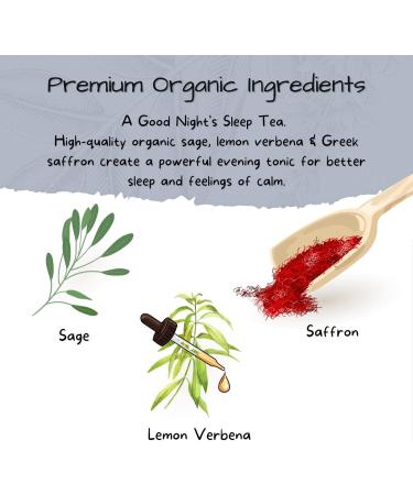 Sage Sleep Tea Bags with Lemon Verbena & Greek Saffron | Luxury Herbal Tea | Night Time Tea | Ethically Sourced Anxiety Relief Tea |Relaxing Tea| Caffeine & Gluten free | 10 Tea Bags | Krocus Kozanis - Buy Online on GoSupps.com