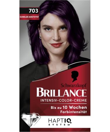 Brillance Brillance Intense Color Cream 703 Dark Amethyst (160ml) Permanent Color with Diamond Shine & Conditioner for 10 Weeks of Color Intensity