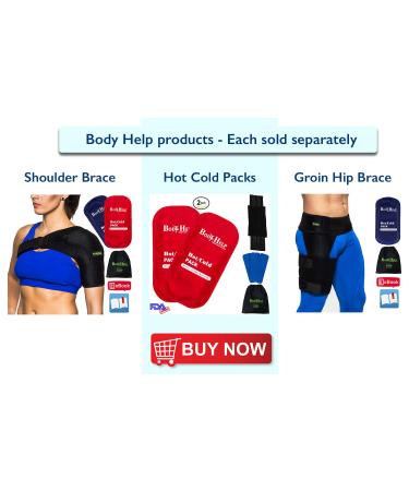 BODY HELP Shoulder Brace Support with Hot Cold Packs for Pain Relief - Left/Right Fit - Unisex Sizing - Buy Online on GoSupps.com