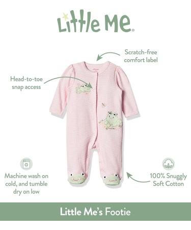 Little Me Baby Girls' Side Snap Footie in Pink Print - Size 0 Months - Buy Online on GoSupps.com