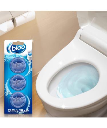 Bloo In-Cistern Twin Blocks Blue Original - 3 Pack, Anti-Limescale Cleaning & Long-Lasting Foaming Action - Buy Online on GoSupps.com