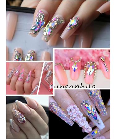 3120-Piece AB Nail Art Rhinestone Kit by EBANKU - Shiny Gems for Nail DIY Crafts - Buy Online on GoSupps.com