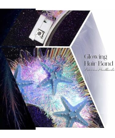 GORTIN LED Light up Headband - Glowing Hair Hoop for Women and Girls | Sparkling Flashing Hairband for Nightclubs, Cosplay, Parties | Starfish Holiday Headwear - Buy Online on GoSupps.com