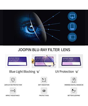 Joopin Blue Light Filter Glasses for Men & Women - Classic Transparent Gaming & Computer Glasses Without Strength - Buy Online on GoSupps.com
