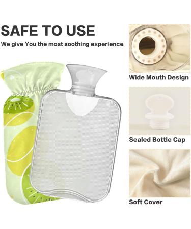 Naanle Kiwifruit Lemon 2L Transparent Hot Water Bottle - Large Heat Therapy for Pain Relief | Ideal for Bed Hand & Feet Warmer - Buy Online on GoSupps.com