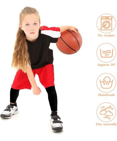 Kids Compression Leg Sleeves - Non-Slip UV Protection for Youth Basketball and Running - Black/White - Medium - Buy Online on GoSupps.com
