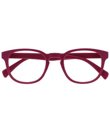 Opulize Pop Reading Glasses Fun Round Matt Frame Fuscia Pink Spring Hinges Scratch Resistant Mens Womens R2-4 +2.50 Smooth Matt Fusia Pink +2.50 Magnification
