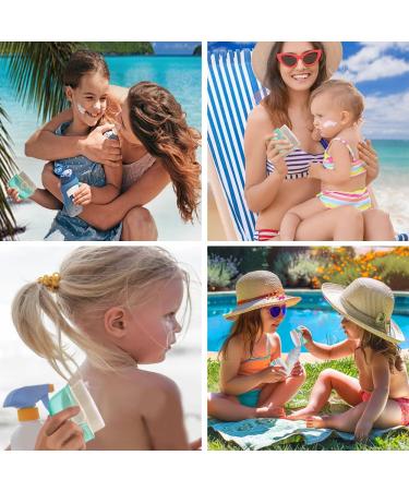 Kids Sunscreen Applicator Set - 4 Pack Soft Bristle Brushes with Covers & Cleaning Pads - Pink Sunblock Tools for Easy Application - Buy Online on GoSupps.com