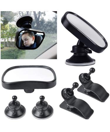 2 Pack rear seat mirror Spiegel-Auto-Baby car 360 rear seat mirror for babies children with suction cups and brackets Shatterproof Car rear view mirror rear seat mirror for children's shell backward seat