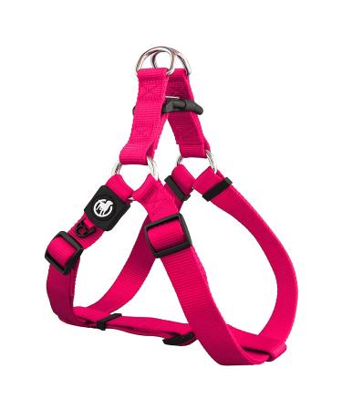 DDOXX Nylon Step-In Dog Harness - Adjustable Chest Puppy Harness for All Sizes - S (Pink) Pink S - 1.5 x 45-63 cm - Buy Online on GoSupps.com