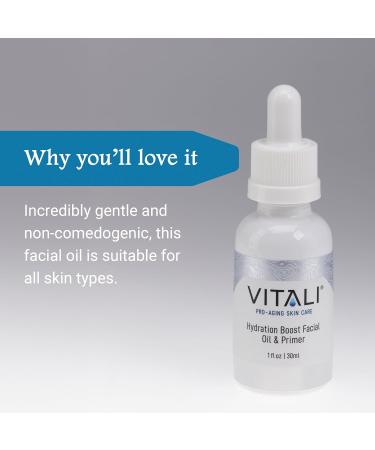 Vitali Hydration Boost Facial Oil & Primer | Age-Reducing Fast-Absorbing Oil for Sensitive Dry Skin - 1 fl. oz. | Shop Internationally - Buy Online on GoSupps.com