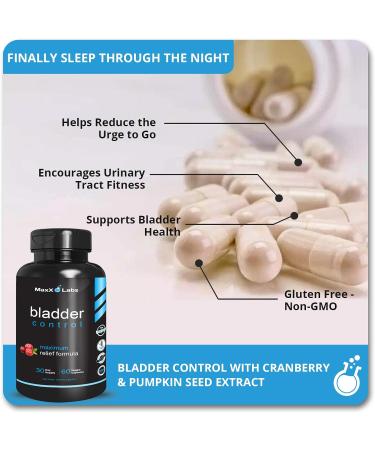 MaxX Labs Bladder Control Supplement + Apple Cider Vinegar Capsules Support for Urinary Tract Health Energy & Digestion Pumpkin Seed Oil Cranberry Extract ACV with Mother 60 Ct Each - Buy Online on GoSupps.com