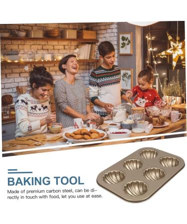Zerodeko 1pc Cake Shell Pan Mini Muffin Pan Ice Ball Mold Chocolate Mold Metal Muffin Pan Steel Muffin Molds French Madeleine Pan Ice Cube Trays Baking Tool Carbon Steel Wedding Baking Pan 26.5X18.5CM Gold - Buy Online on GoSupps.com