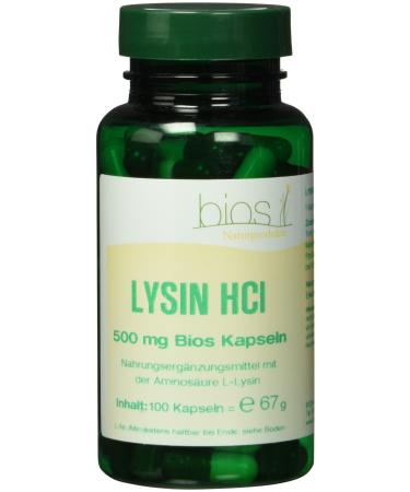 Bios Lysine HCL 500 mg 100 capsules 1 pack (1 x 67 g)