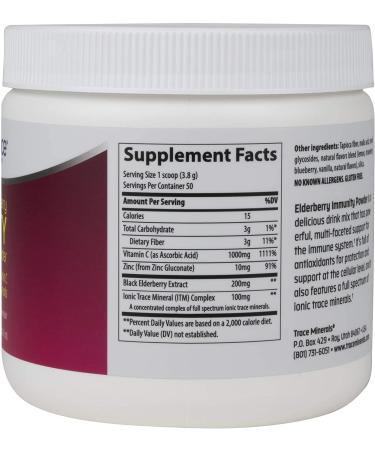 Trace Minerals Elderberry Immunity Powder - Lemon Berry 6.7 oz | Boost Your Immune Health - Buy Online on GoSupps.com