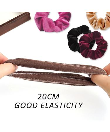 12 Pieces of Velvet Hair Ties French Large Hair Ties Extra Large Hair Ties Women's Hair Ties Suitable for Masquerades Parties Birthdays Daily Wear (12 Colors) - Buy Online on GoSupps.com