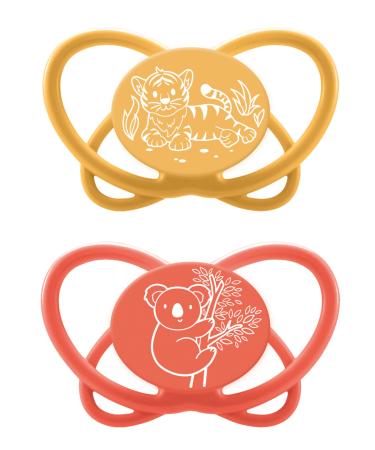 Nip Schnuller Green My Butterfly: pacifier from sustainable raw materials extra flat suction part silicone still -friendly & jaw -friendly.Orange size 3 (16-32 months) size 3 (16-32 months) orange
